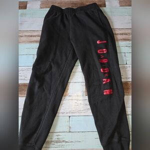 Jordan Black Joggers with Red Vertical Logo (Youth XL)